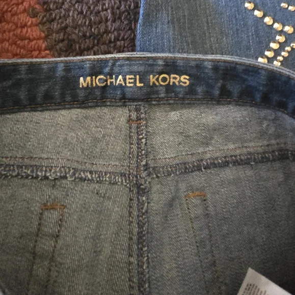 Y2K Michael Kors Studded Flare Wide Leg Jeans Size 6 - Picture 5 of 7